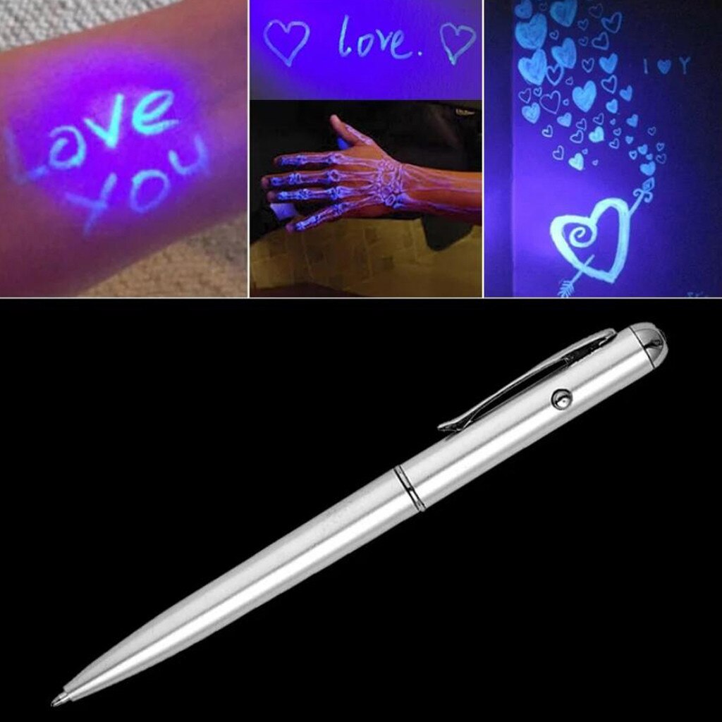 Magic Invisible Pen With Uv Light Invisible Write Detective Party 2ml Office Stationery,student Stationery#p30