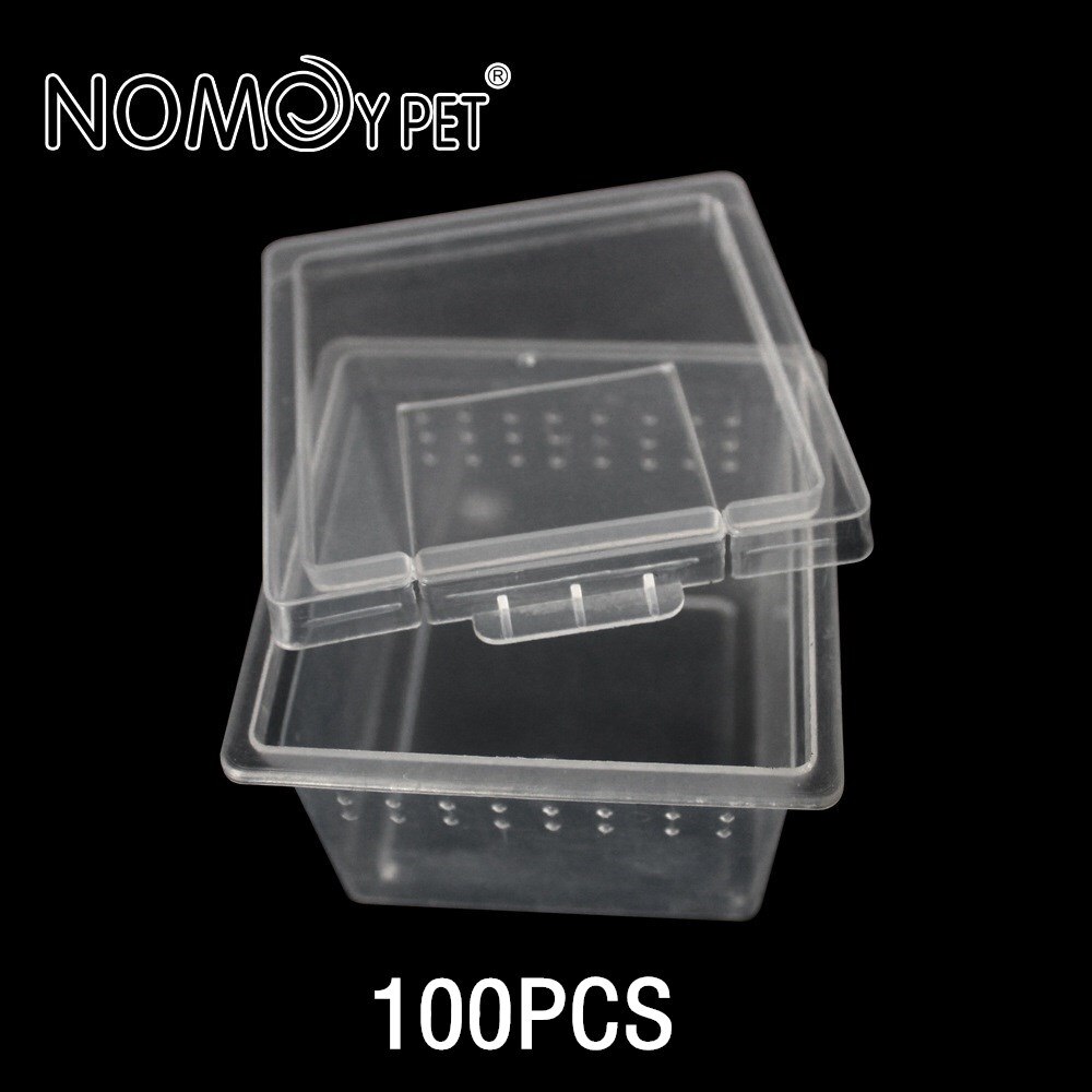 100Pcs Reptile Cage Breeding Habitat Lizard Snake Amphibian Frog Spider Box Transparent Insect Breathable Terrarium: Default Title