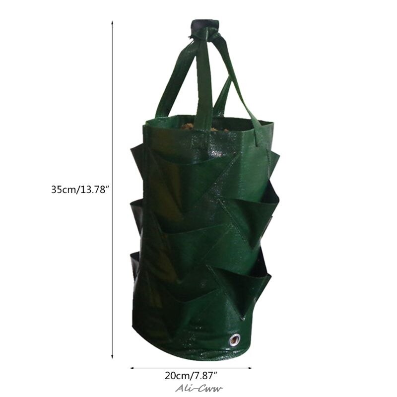 Bolsa de plantación de fresa de 3 galones, bolsa de plantación de plantas de aire y hojas de jardín, protección ambiental, transpirable, accesorio para jardinería para el hogar
