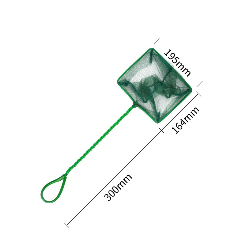 Epuisette à long manche pour aquarium,filet à poisson transportable de forme carrée pour réservoir, pour la pêche et le nettoyage des objets flottant dans l'eau, accessoire d'entretien: 8 inch