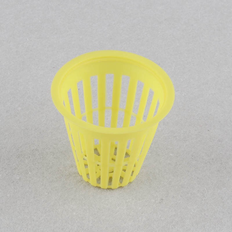 Maceta de red hidropónica de 45mm, cestas de alta resistencia para cultivo sin suelo, maceta de malla acuapónica, macetas de vivero de verduras orgánicas, 50 Uds.: Yellow