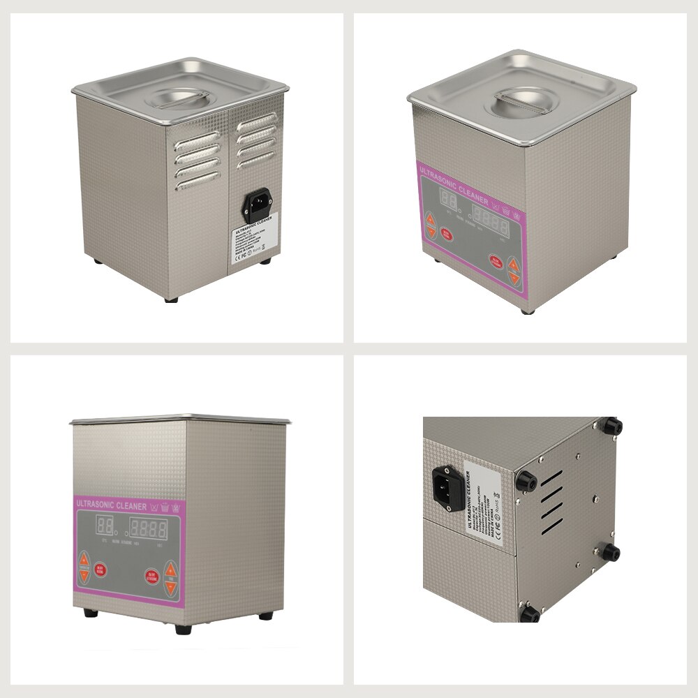 Portable Ultrasonic Cleaner Bath Digital PCB Jewelry Cutters Manicure Stones Nail Stainless Steel Ultra Sonic Cleaning Washer 1L