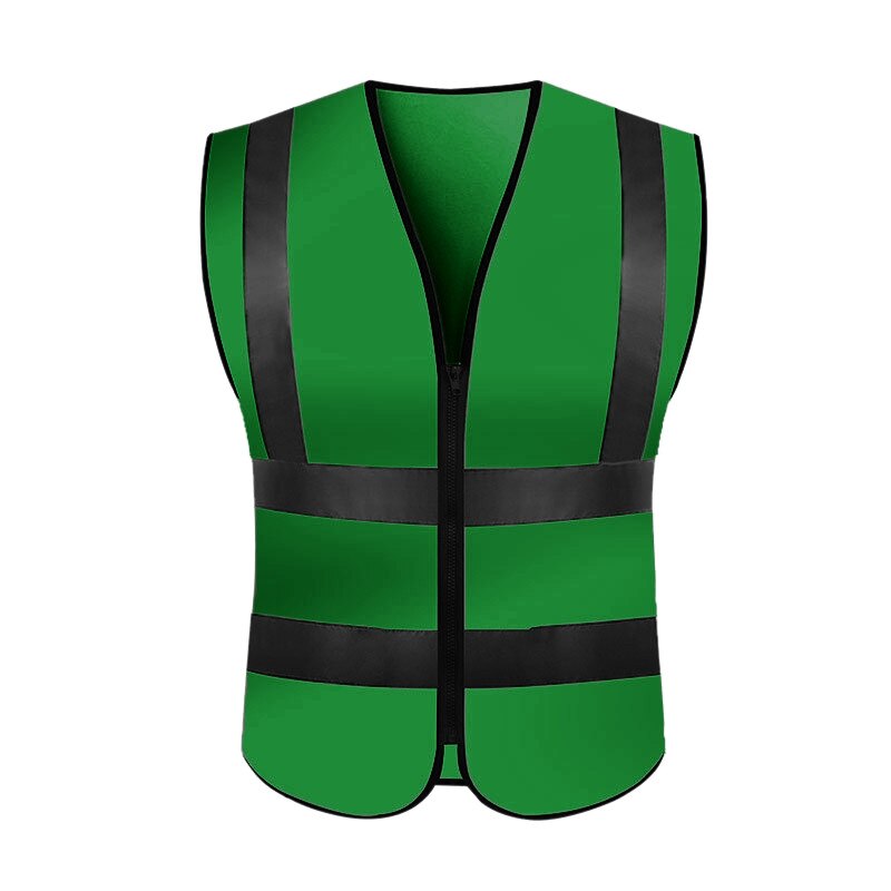 Reflecterende Veiligheid Vesten Voor Night Werkkleding Hoge Zichtbaarheid Werkkleding Man Vrouwen Outdoor Hardlopen Fietsen Sport Security Guard: green