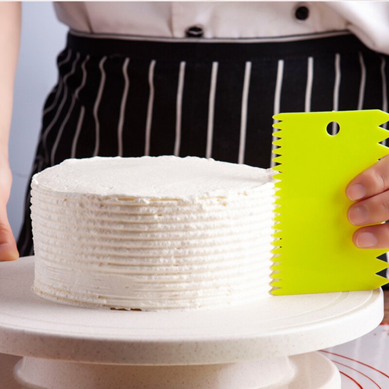 3Pcs/1Pc Deeg Cake Cutter Slicer Spatel Voor Cake Schraper Pasteuze Cutters Schraper Onregelmatige Tanden Rand diy Soepeler Tool