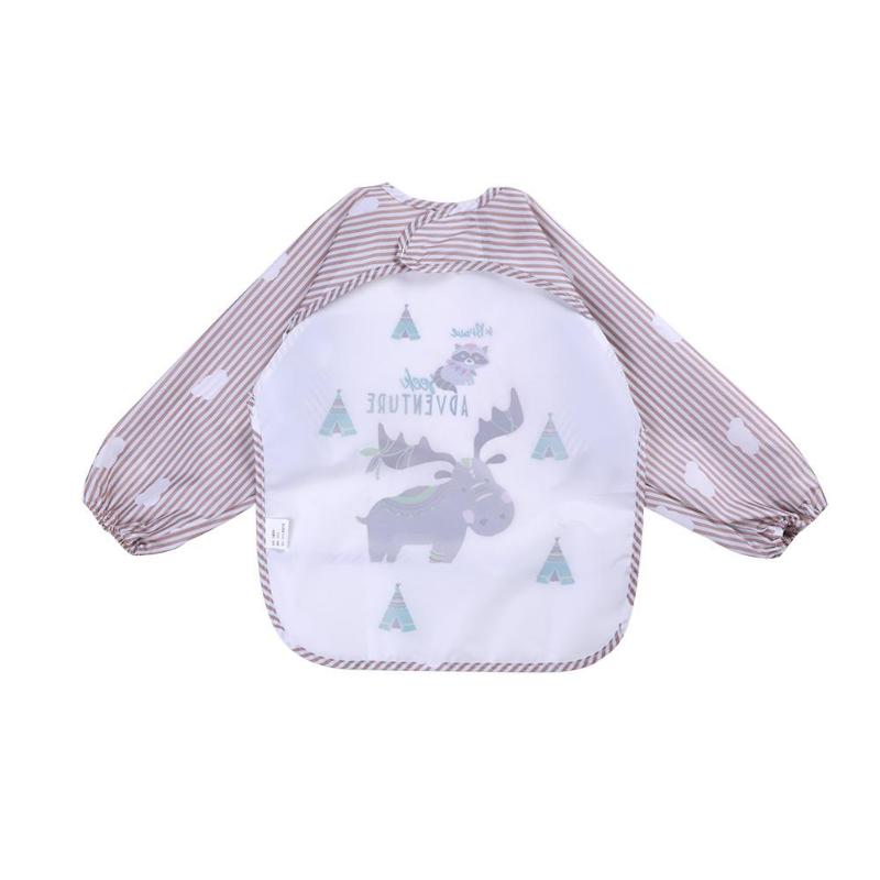 Cartoon Baby Bibs Apron Adjustable Burp Cloths Feeding with Long Sleeves Baby Accessories Stuff toddler kids