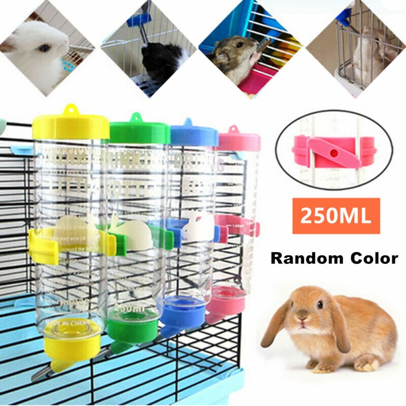250ml Hamster Drinker Plastic Waterfles Dispenser Feeder Opknoping Huisdier Cavia Eekhoorn Konijn Hond Drinken Hoofd Pijp Fontein