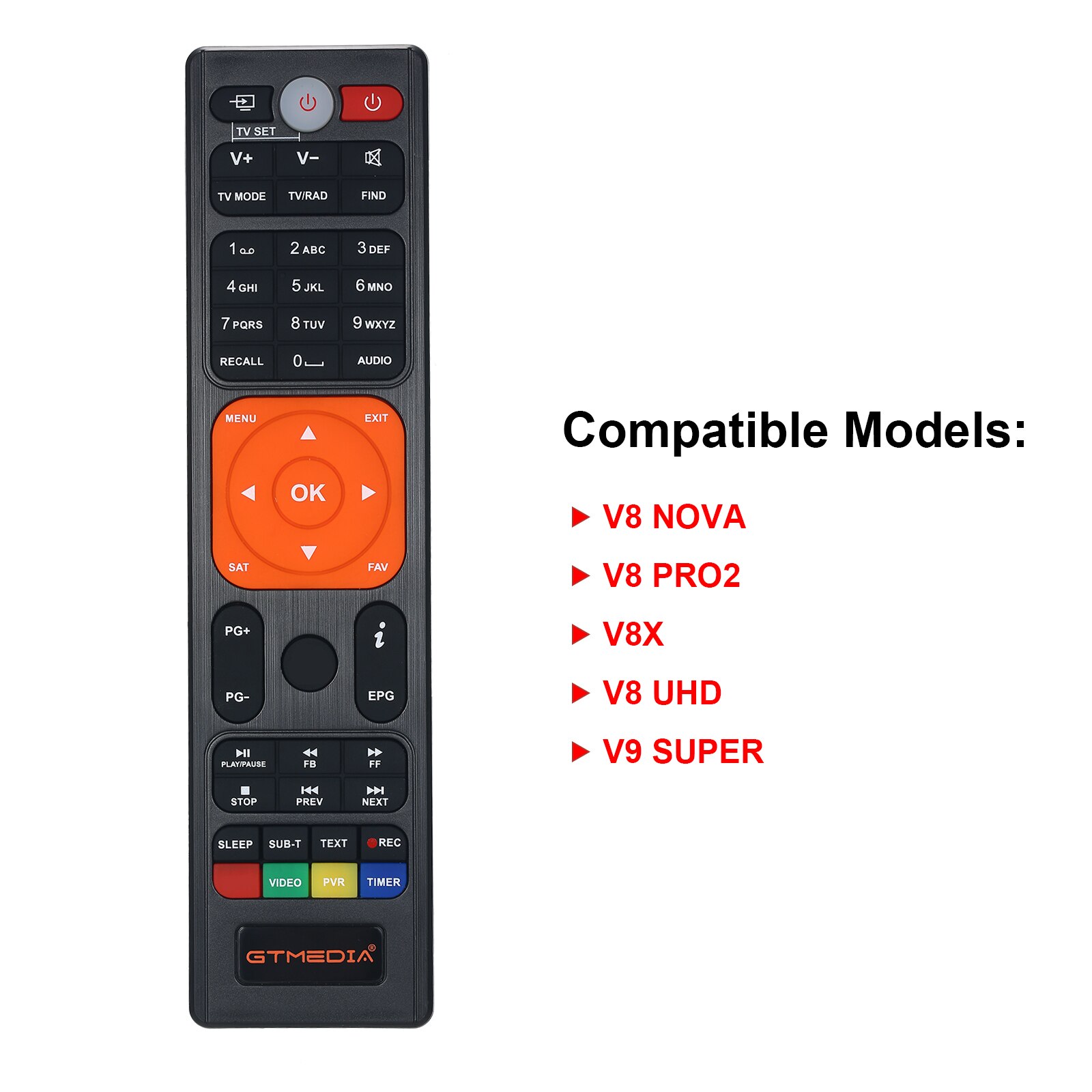 GTMEDIA – télécommande pour GTMEDIA V8 NOVA,V8 PRO2 dédié au remplacement intelligent, V8X V8 UHD V9 GTC