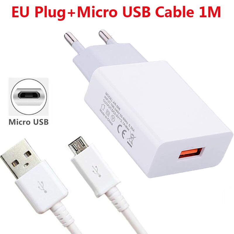 Micro USB Type C Charge Cable Wall Plug Charger For Honor 8 9 10 lite 30 Pro Xiaomi 10 9 Pro Redmi 5 5A 6 6A 7 7A Note 5 6 7 8 9: Charger Cable Micro