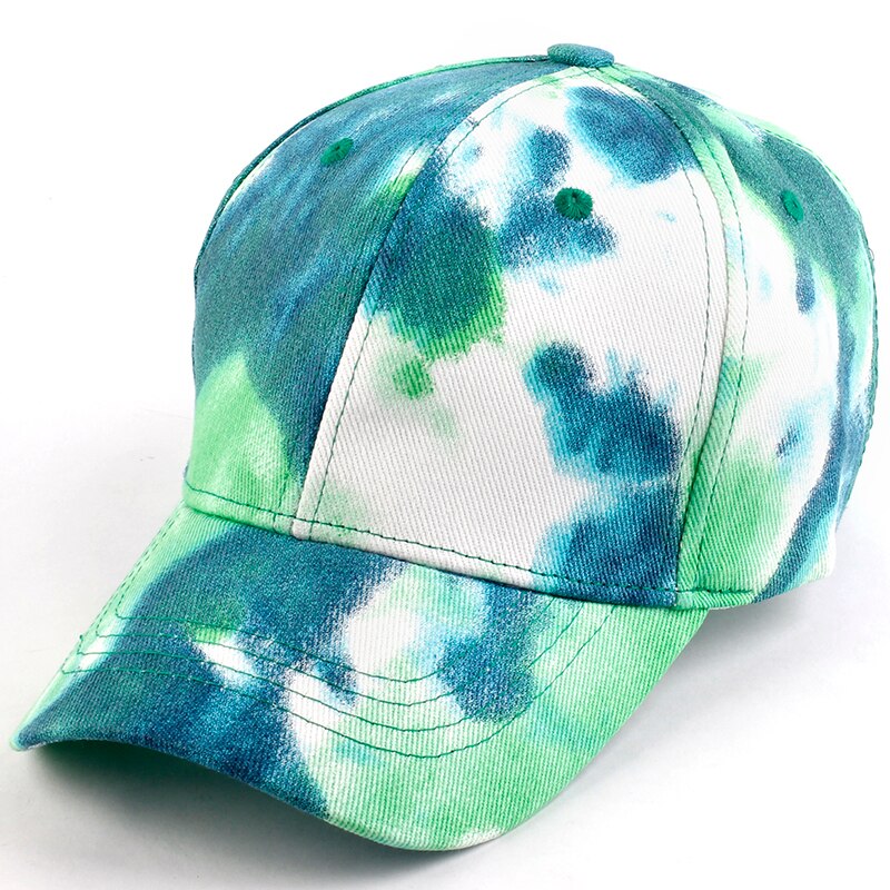 Geebro tie-dye unisex baseball cap forår mænd kvinder trend elskere farverige snapback hat udendørs justerbare hatte: Grøn
