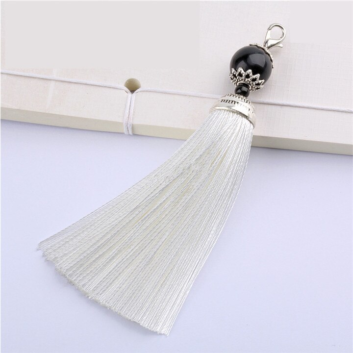 3 stuks gladde zijden kreeftensluiting kwastjes franje hanger diy knutselen kwastjes versieringen kleding gordijnen decoratie oorbellen sieraden onderdelen: Witte kwastjes