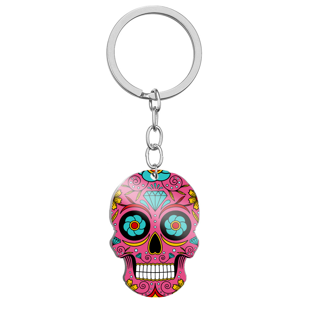 HNSP collar con colgante de calavera con impresión 3D de acero inoxidable para hombres y mujeres, joyería de Halloween, accesorio de: Color oro puro