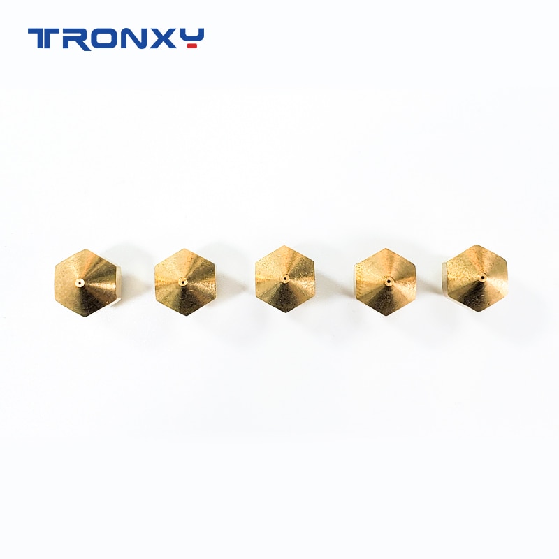 Mk8 spuitmonden  m6 0.2mm 0.3mm 0.4mm 0.5mm 1mm koper 3d printeronderdelen extruder met schroefdraad 1.75mm filamentkop  m6 messing spuitmonden onderdeel