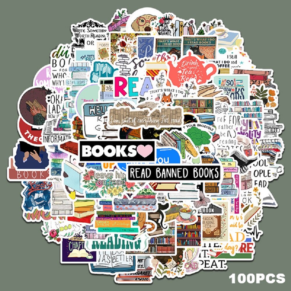 50/100Pcs Premium Lezen Boeken Sticker Waterdichte Gestanst Matte Sticker I Love Lezen Vinyl Decal Stickers Beste vriend