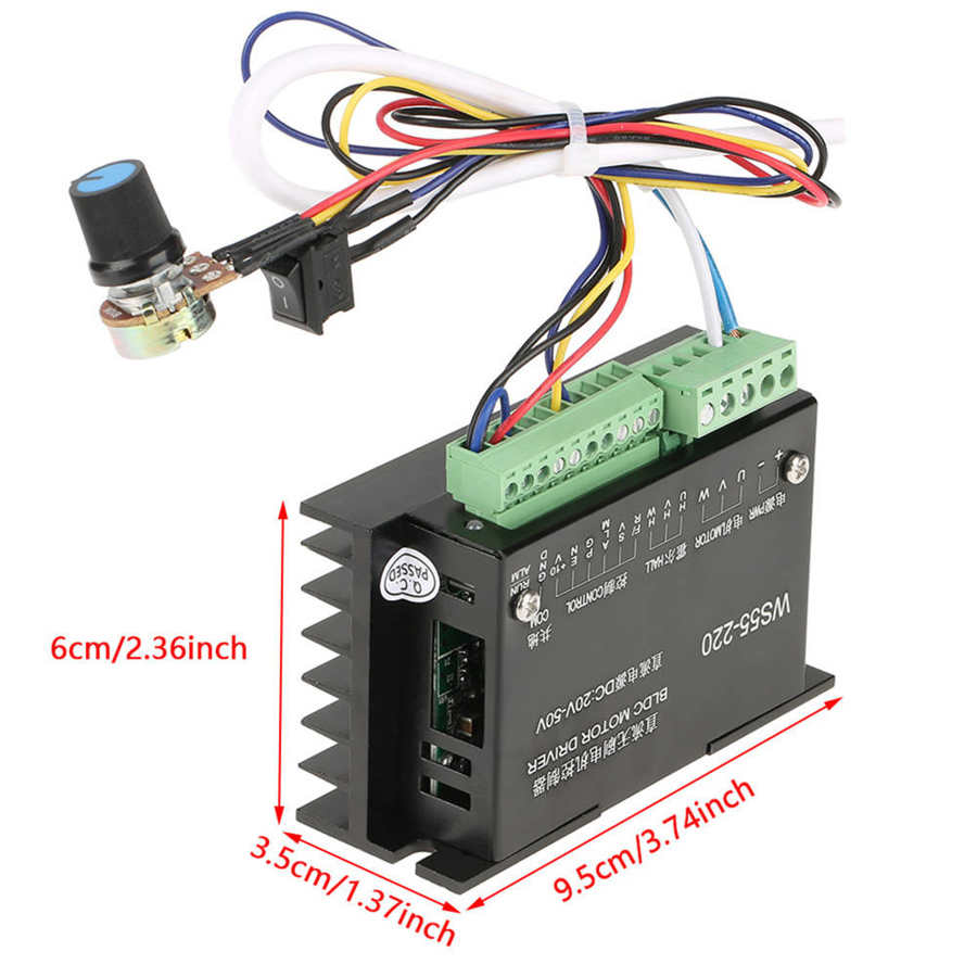 ws55 220 Driver BLDC Motor Driver DC Motor Driver DC 48V 500W CNC Brushless Spindle 3 Phase Motor Controller