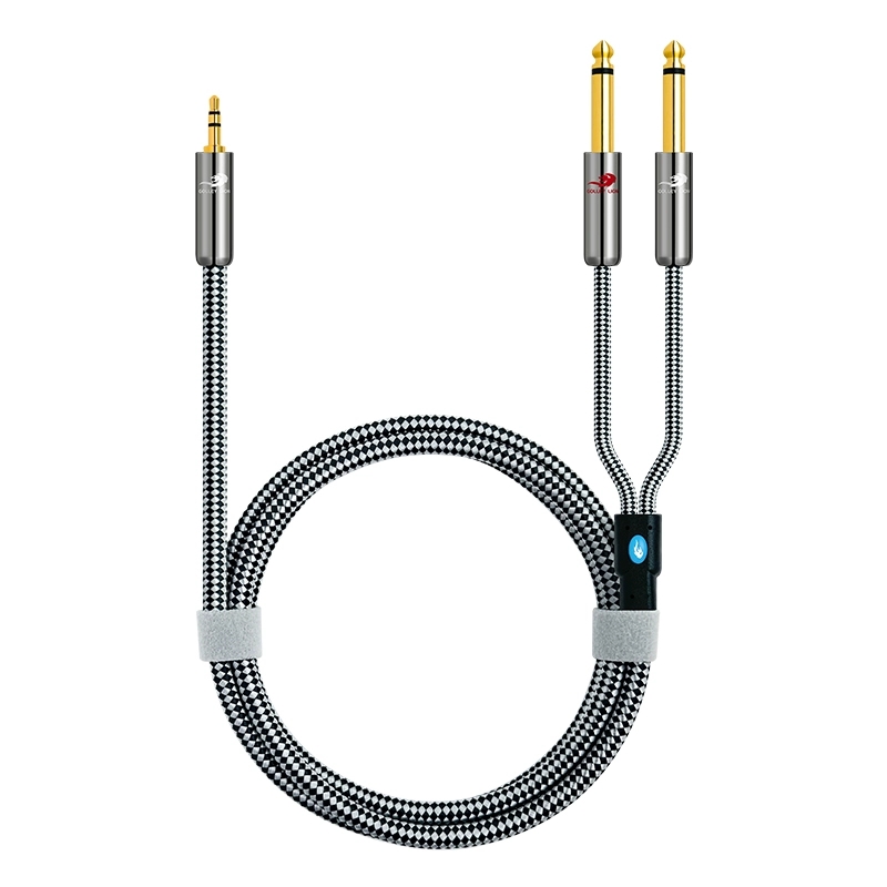 Câble Audio Jack mâle Mono TS 3.5mm à double 1/4 pouces, 6.35mm, pour Console de mixage, amplificateur, systèmes stéréo domestiques, cordons séparateur en Y