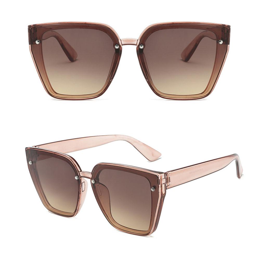 Kvinder fashionable retro alsidige solbriller stor ramme tynd ansigt solbrille: 04