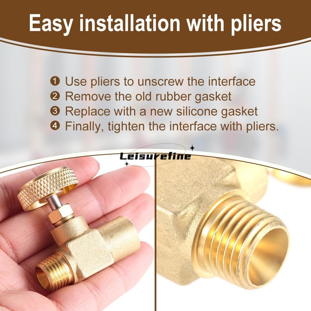 Needle Valve 1/4" Female NPT X 1/4" Male NPT Heavy Duty Brass High Pressure Propane LPG Gas Flow Butane Control Replacements