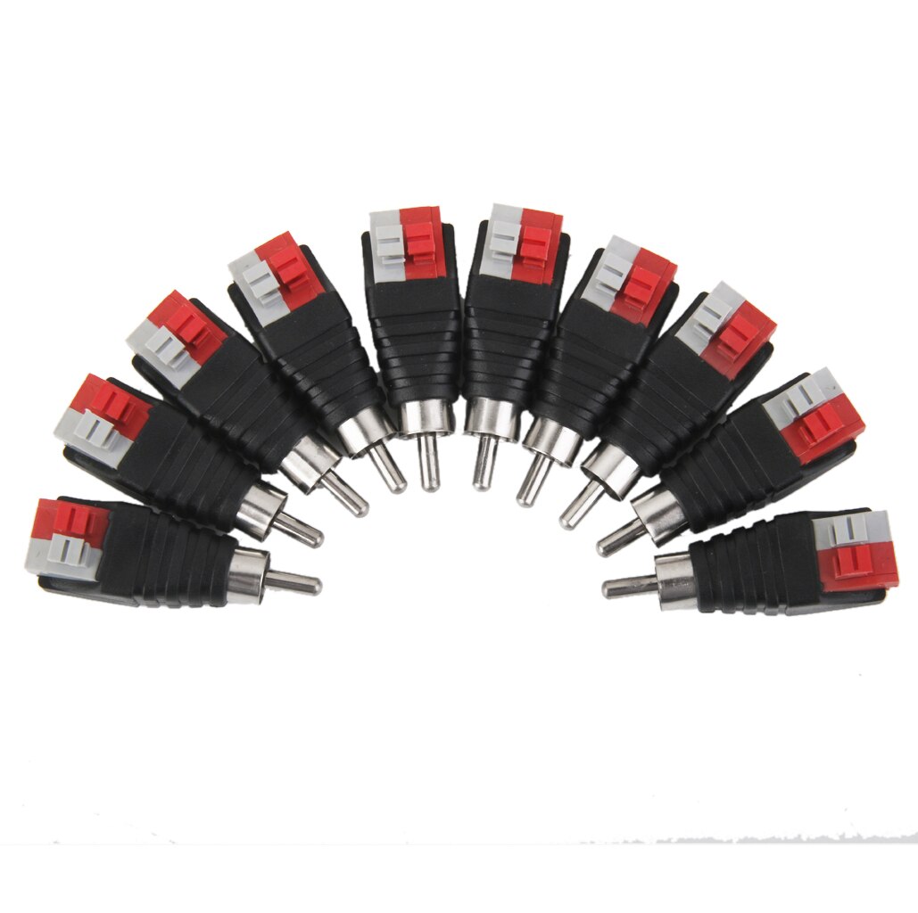 RCA Stecker Kabel Adapter Stecker Jack Drücken Sie Typ für CCTV Kamera Pack von 10