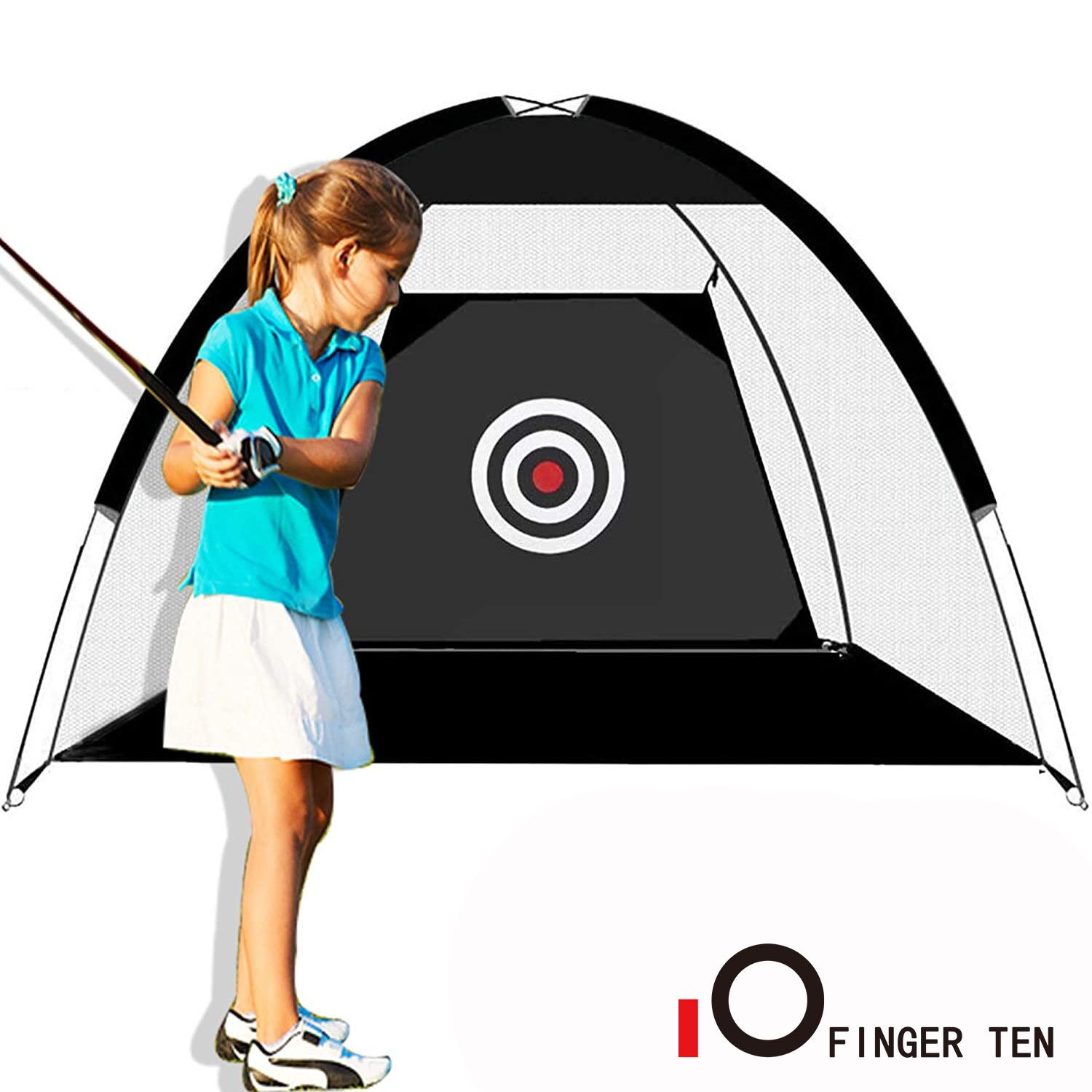 Training Aids Tool Golf Net 2M Pop Up Detachable Chipping Tent Cage Pitching Hitting Outdoor Putter Accessories: 2M Big Net Black