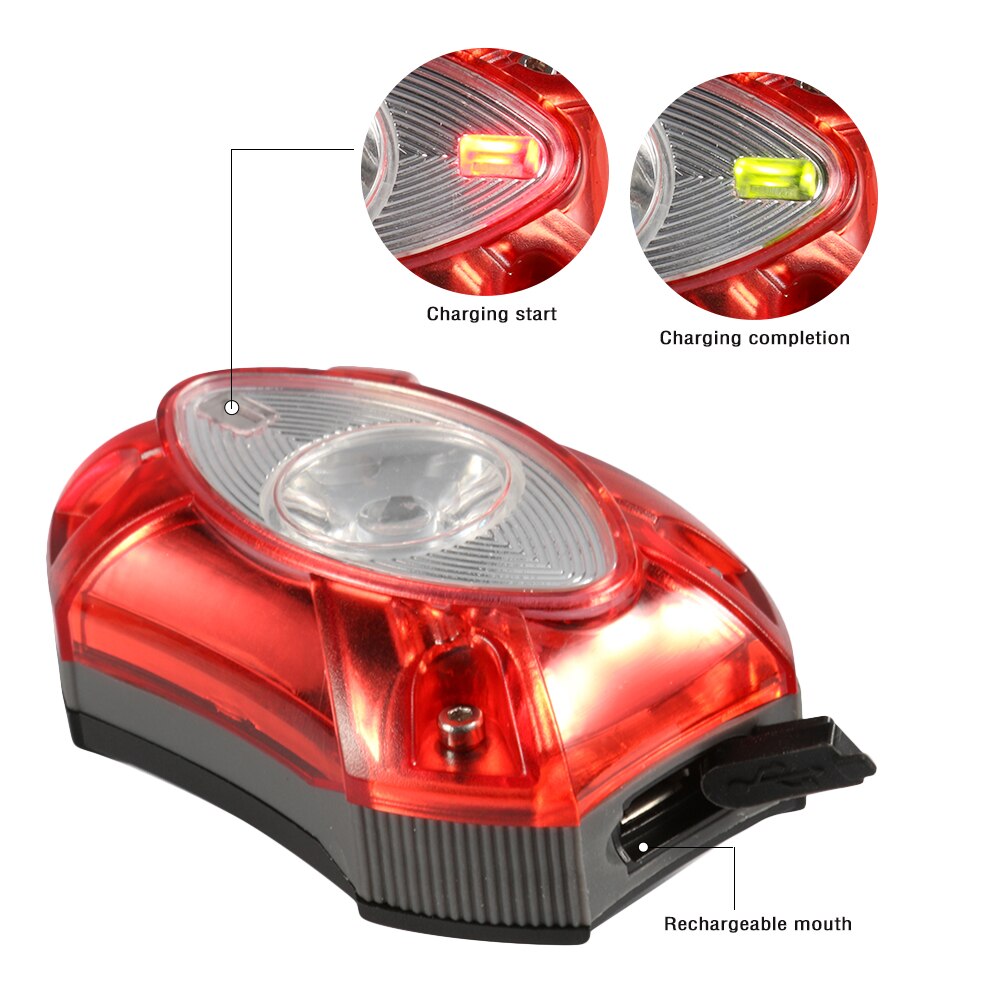 Raypal-luz trasera recargable para bicicleta de montaña, 3W, USB, resistente al agua, luz de advertencia de seguridad para ciclismo de montaña