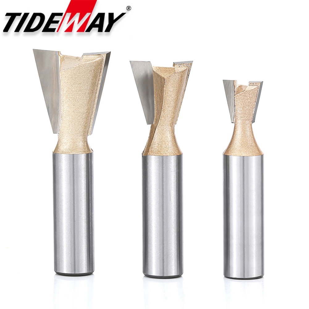 Tideway Dovetail Router Bits Joint Milling Cutter Tools for Furniture Building Cabinet Making Engraving Cutting Tool for Wood