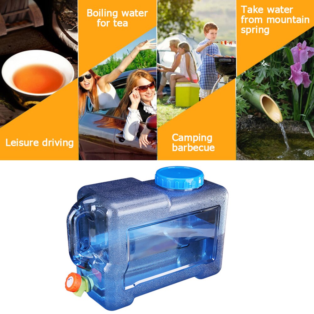 12L Outdoor Water Emmer Draagbare Rijden Water Tank Container Met Kraan Voor Camping Water Bus Thuis Drinken Emmer