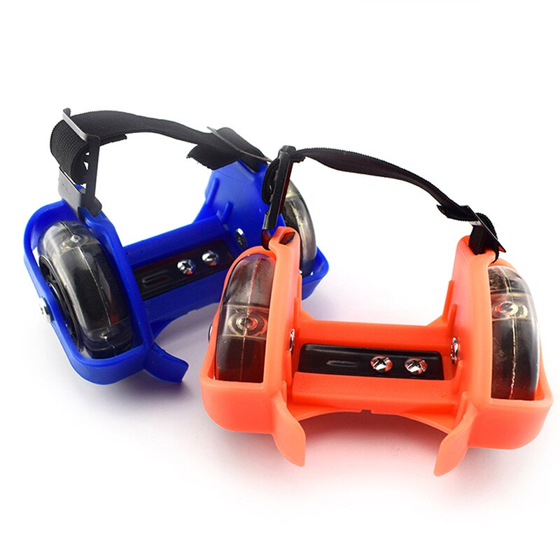 Ruedas de tacón de dos ruedas, patines ajustables, zapatos de ruedas luminosos Tricolor de PVC para niños BHD2