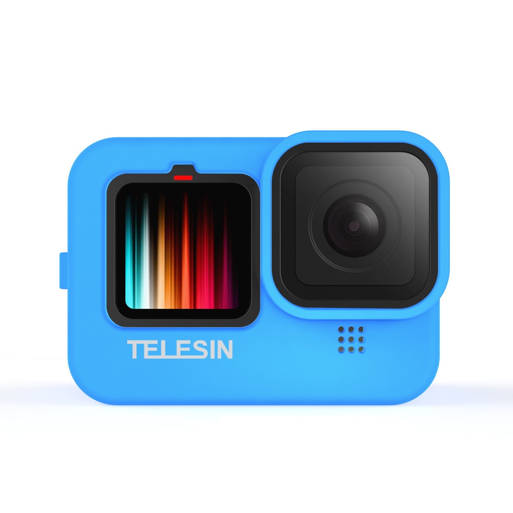 Telesin Gopro Hero 9 Siliconen Beschermhoes + Lens Cover + Verstelbare Lanyard Voor Hero9