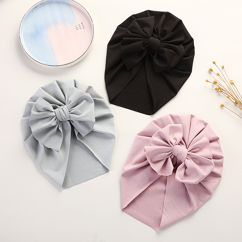 Turbante con lazo para bebé recién nacido, sombrero elástico suave para niña, banda para el pelo, accesorios para el cabello para niño pequeño