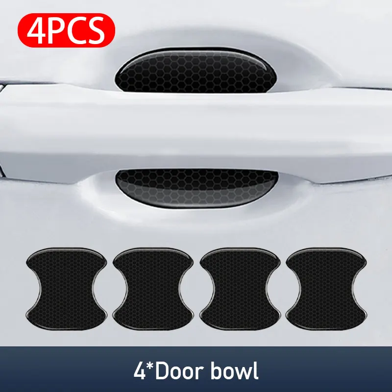 Car Door Handle Protective Film Door Bowl Anti Scratch Sticker Reflective Strip Epoxy Protector Moulding Trim Strip: Dark Grey