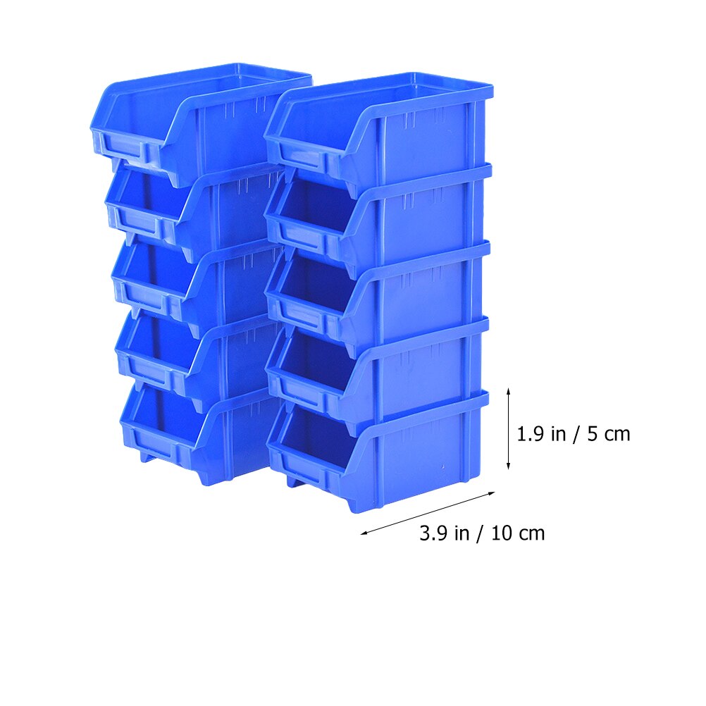 10cs Plastic Parts Box Warehouse Container Parts Box Oblique Combined Component Box Warehouse Storage Box Home Container Case