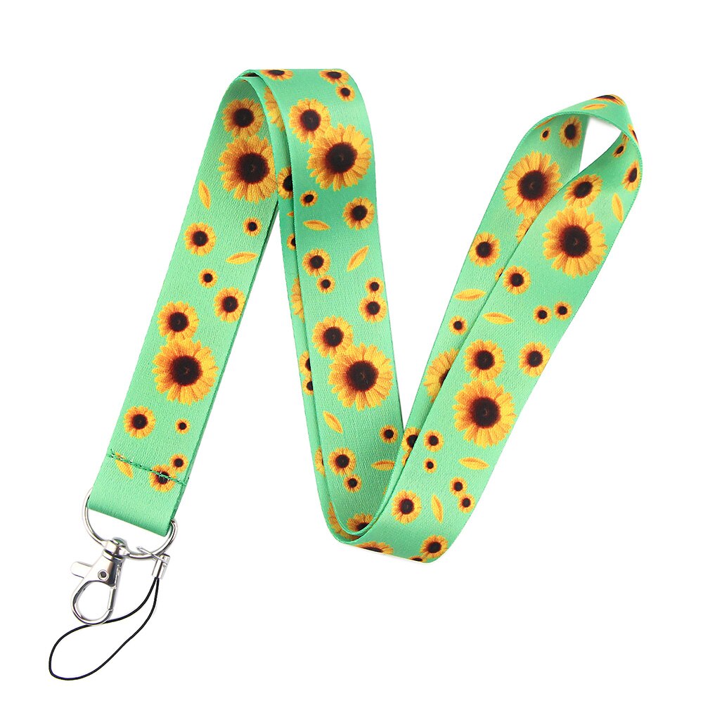 PC2257 Wit Daisy Zonnebloem Verborgen Handicap Schilderen Kunst Sleutelhanger Lanyard Neck Strap Voor Telefoon Key Id-kaart Creatieve Lanyards: 2