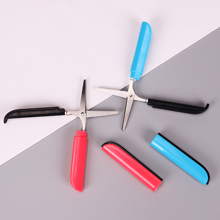 1pc candy bærbare sikker sakse papir klipning diy kunst kontor skole forsyning pen modelleringssaks