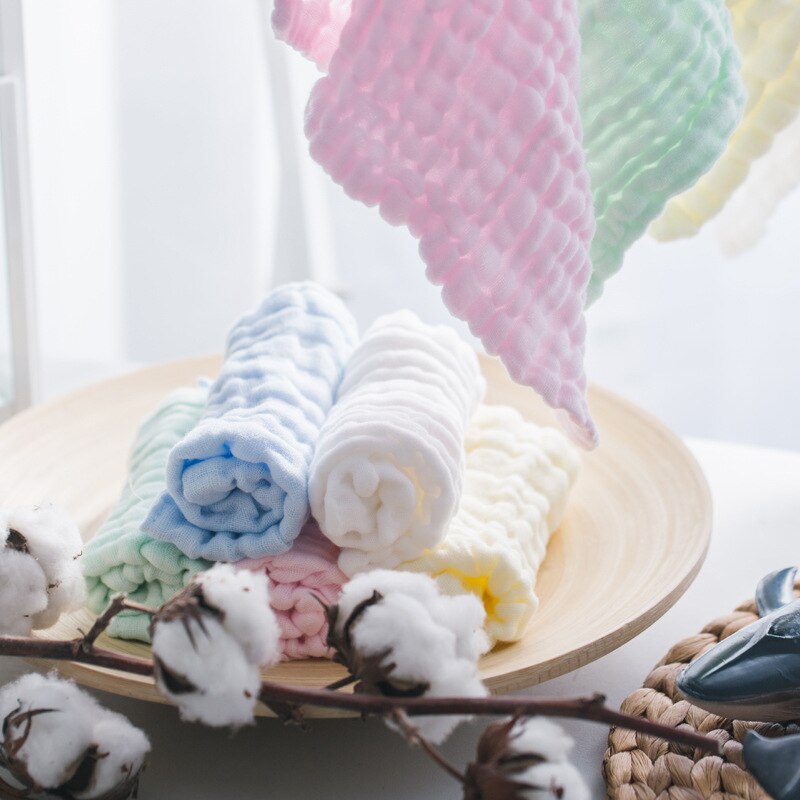 1pc 6 lag baby bomuldsgasbind moslin ansigt håndklæde baby håndklæde vaskeklud lommetørklæder spædbarn baby fodring spyt håndklæder