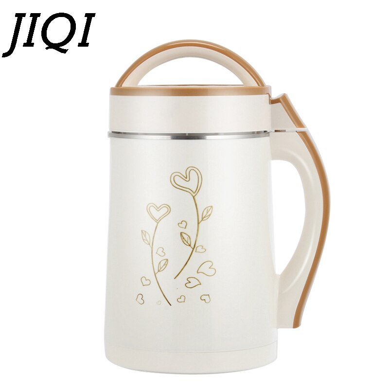 JIQI 2L Soymilk Machine Household Soyabean Milk Maker Stainless Steel Filter-free Heating Soy Beans Milk Juicer Grain Grinding