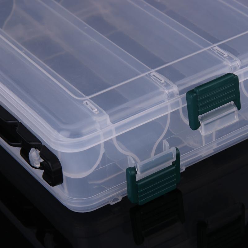 Double Sided Ten Compartment Wooden Shrimp Box Fishing Bait Box Lures Bait Case Transparent Shrimp Fish Tackle Boxes Pesca Iscas