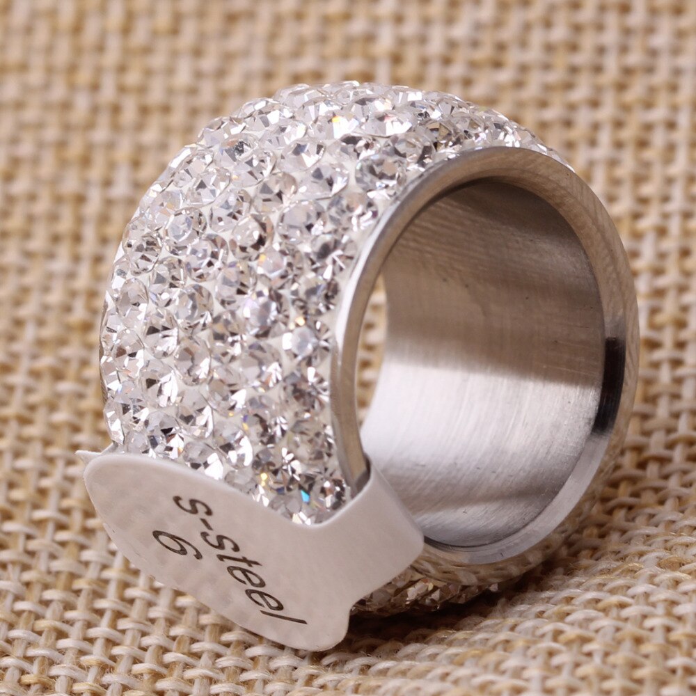 Classic Six Row Crystal Jewelry Wedding Ring !