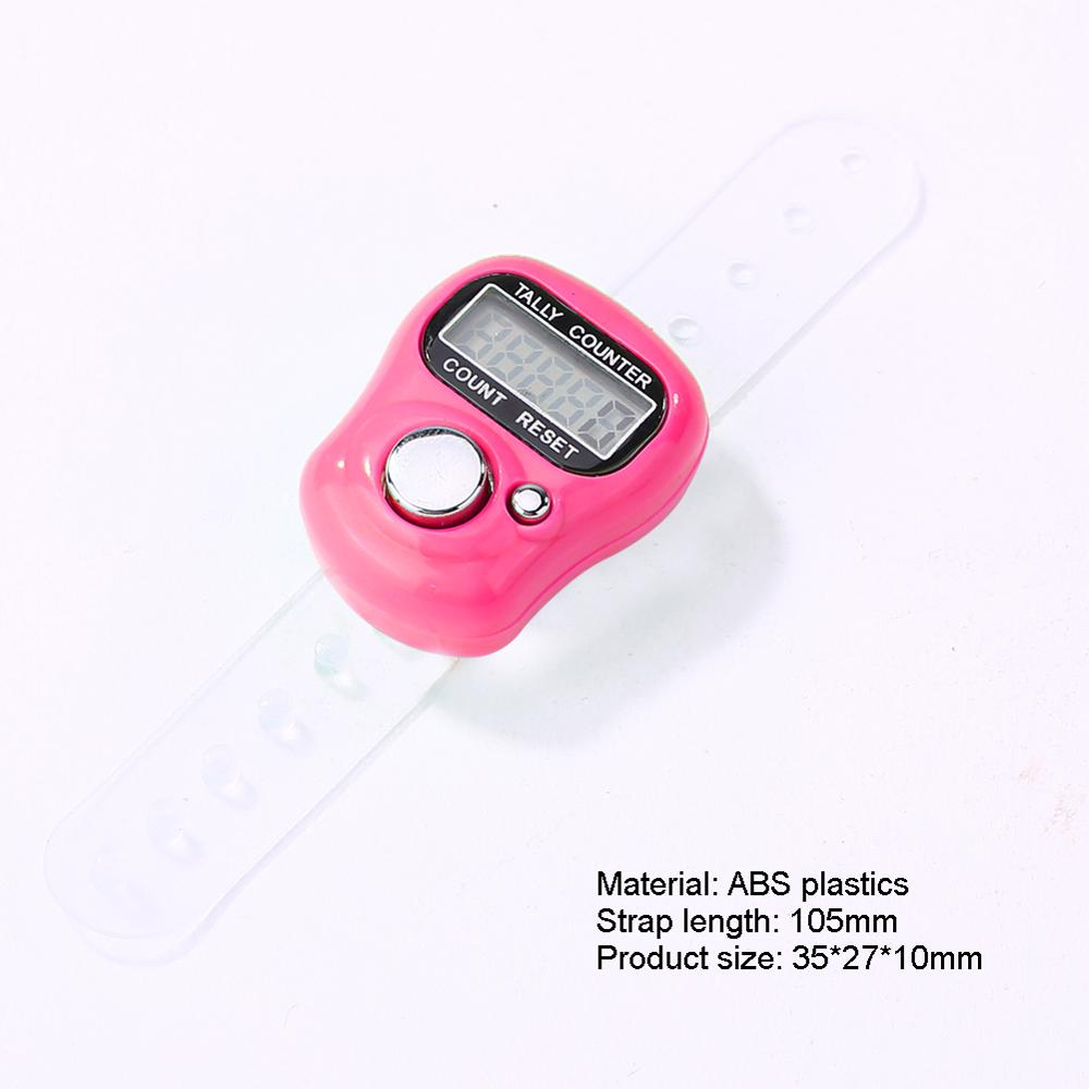 Mini Finger Counter LCD Electronic Digital Counter Range 0-99999 (Pink) LCD Electronic Digital Tally Counter For Sewing Knitting