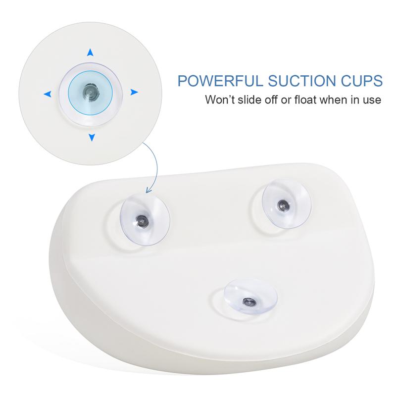 Bathtub Pillow PU Foam Bathtub Pad with Non-slip Suction Cups Comfort Head Neck Support Quick Drying Anti-bacteria White