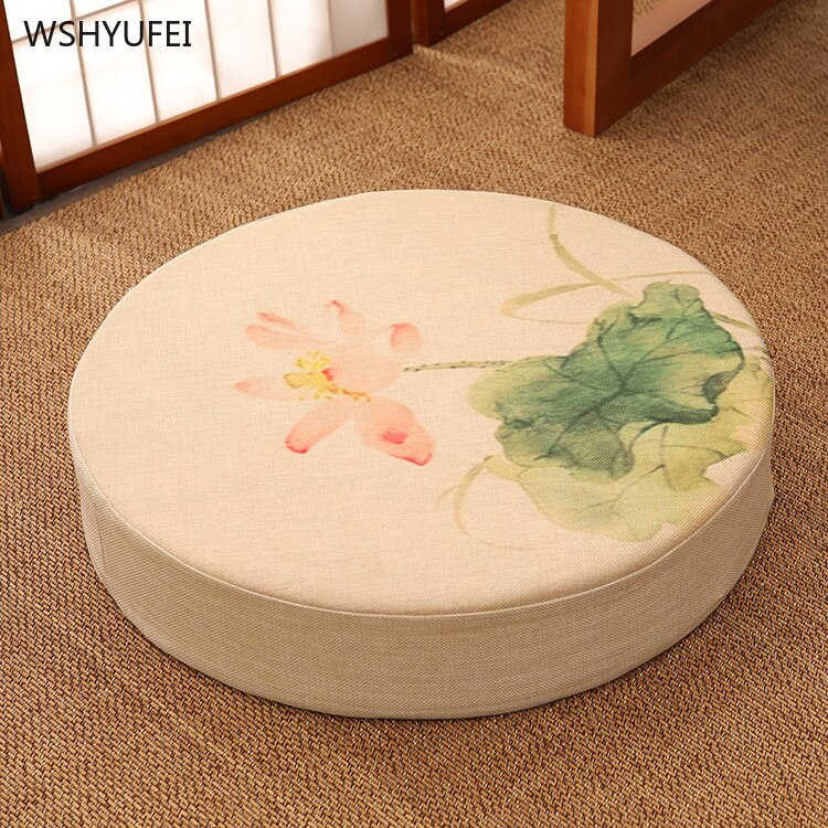 Coussin de méditation en futon chinois, épais, lavable, rond, pour la baie vitrée, le culte, le bouddha, le tatami