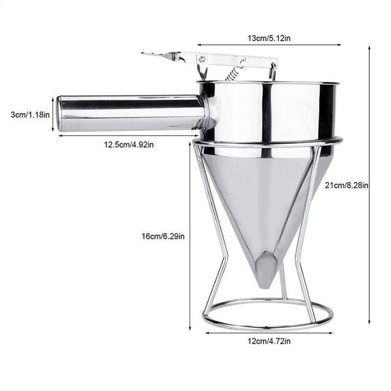 Piston Funnel Chocolate Pastry Mold Dough Dispenser Cream Cake Pancakes Kitchen Adjustable Muffin Funnel Baking Tools: Default Title