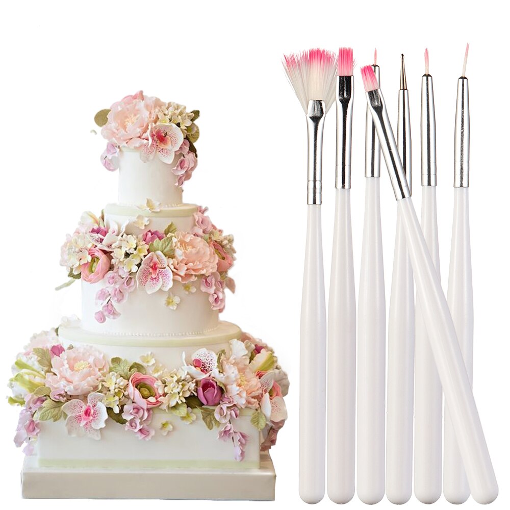 3/7Pcs Fondant Cake Schilderen Borstel Decorating Afstoffen Icing Gebak Cake Decorating Pen Brush Diy Gebak Cake gereedschap Zxh