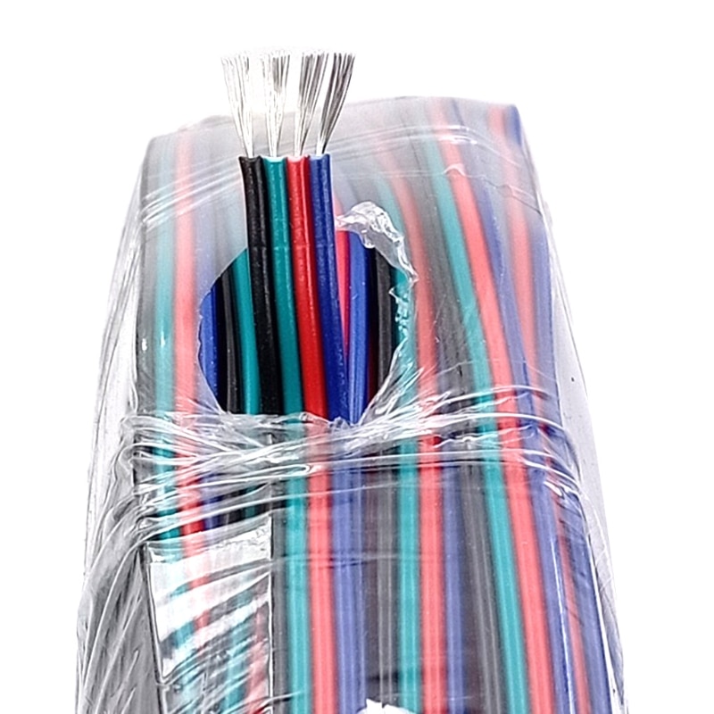 33ft/10M 4-Kleur Rgb Extension Cable Cord Line Voor Led Strip Rgb 5050 3528