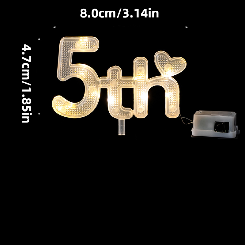 Number Lights Cake Toppers Kids Happy Birthday Cake Decorations Boy Girl 1st 18th LED Light Wedding Anniversary Party Supplies: light green