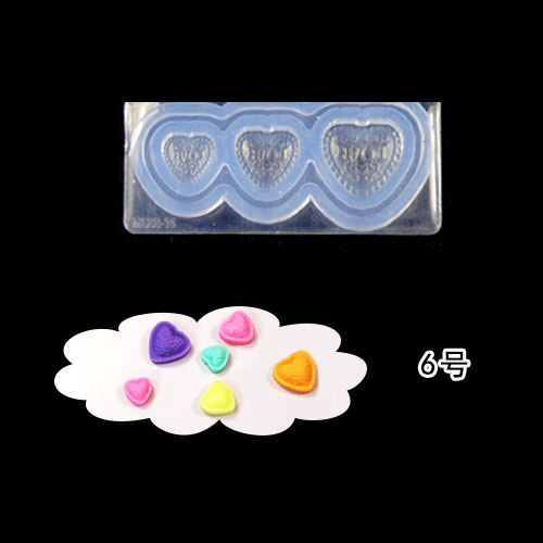 1 stks/partij 3D decortive Acryl Nail Art Mold Tips Decor DIY Verschillende Stijlen Transparant: 6