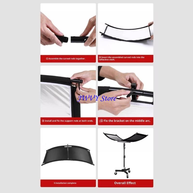 573A Studio gebogen lichtreflector met U-vormige structuur voor gebalanceerde verlichting, perfect voor fotografen en