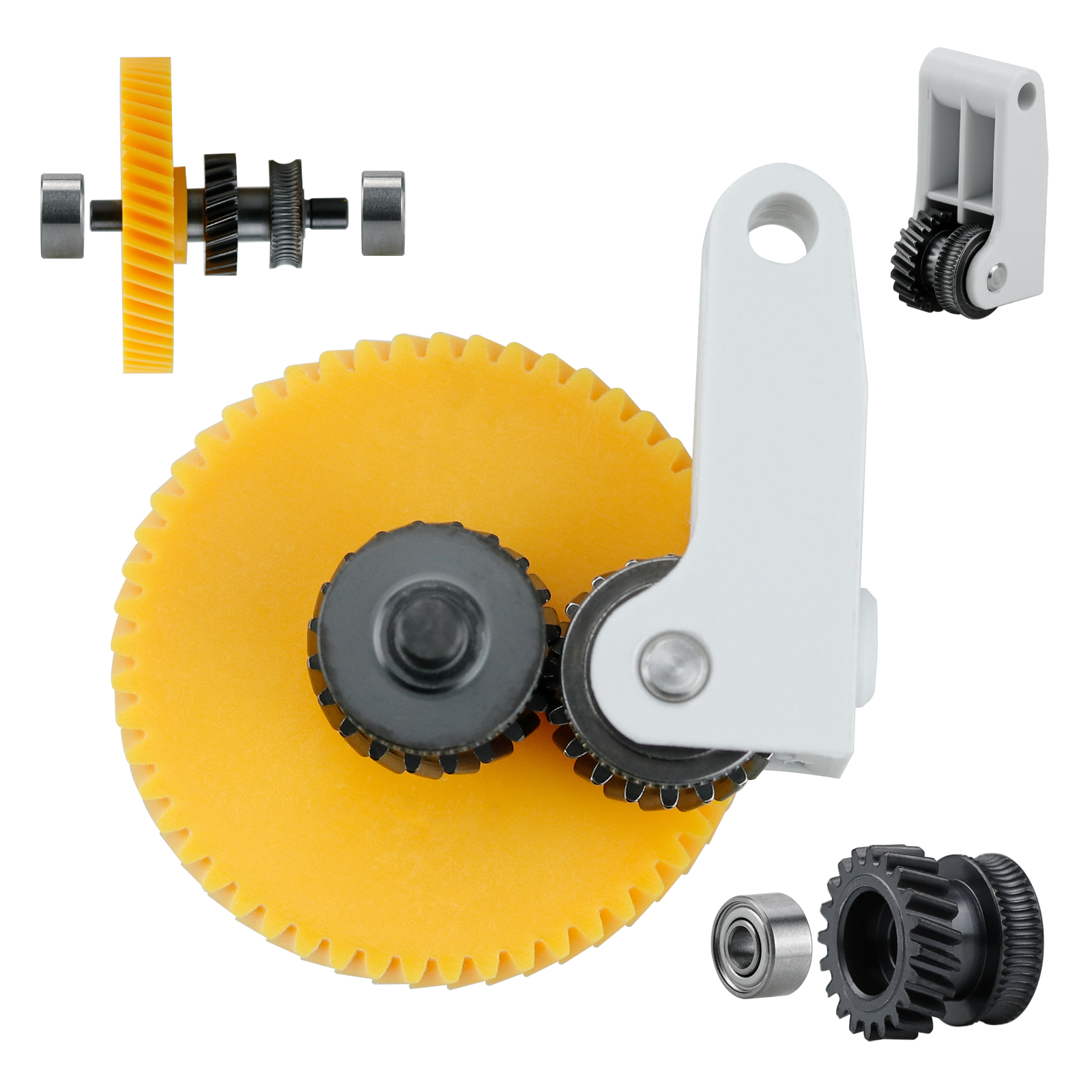 Upgrade Hardened Steel Extruder Gear Assembly For Bambu Lab P1S P1P X1 Carbon X1C 3D Printer Nickel Plating Wear-resisting