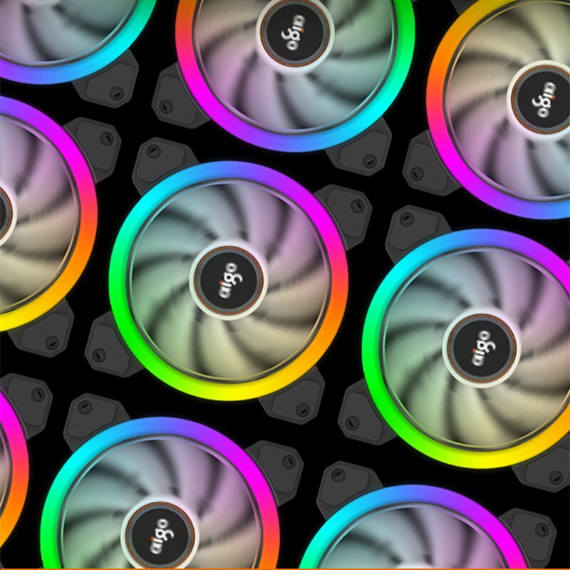Aigo DR12 Computer Case PC Koelventilator RGB Passen LED 120mm Stille + IR Remote computer cooler Cooling RGB Case Fan