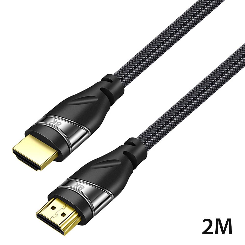 HDMI 2.1 48Gbps Ultra High Speed Video Cable High Speed Durable Video Cord 8K 7680 * 4320 High-definition Connector Cable: 2M
