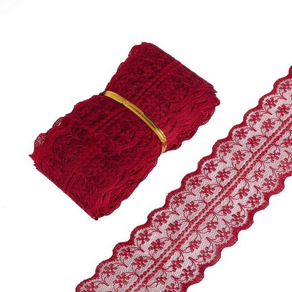 10 Yard/lot DIY Kant Lint Tape 45 MM Kant Breedte Geborduurde Netto Kant Trim Stof Voor naaien Decoratie Kant Stof: Red wine